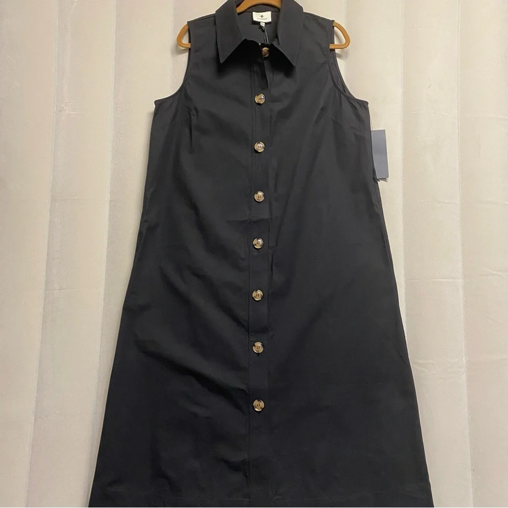 Tuckernuck Women’s Chamberlin Dress XXL 2XL Structured Shirtdress Maxi Black NWT